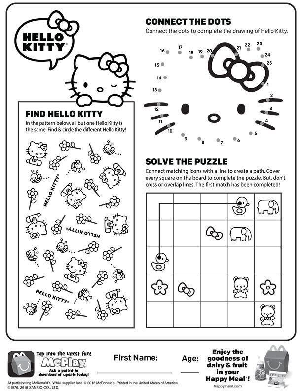 hello kitty printable worksheet for kids to learn how to draw and color