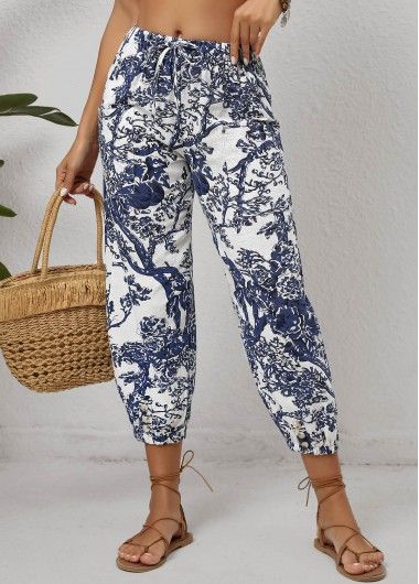 Color:White;Size:S;Size:M;Size:L;Size:XL;Size:2XL;Package Contents:1 X Pants; High Waist White Drawstring Pants, White High Waist Drawstring Pants, White High Waist Pants With Drawstring, Vintage Harem Pants, Navy Decor, Celana Fashion, White Joggers, Mid Waist Pants, Cotton Linen Pants