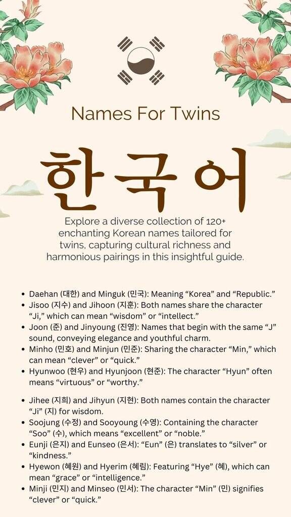 a poster with the names for two different types of people in korean writing on it