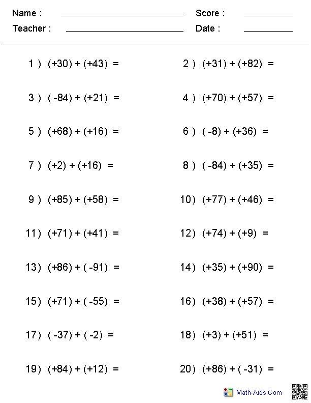 multiplication and division of integers worksheets Positive And Negative Integers, Subtracting Integers Worksheet, Math Worksheets For Kids, Adding And Subtracting Integers, Negative Integers, Integers Worksheet, Subtracting Integers, Multiplication Worksheets, Subtraction Worksheets