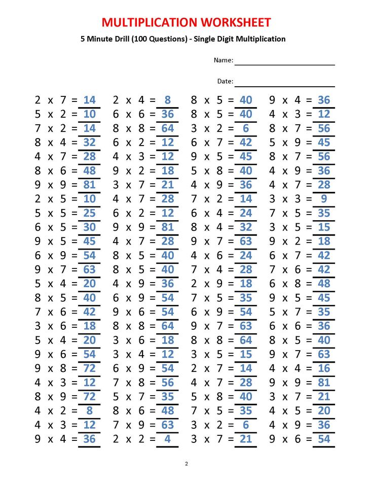 the worksheet for multiplying with numbers