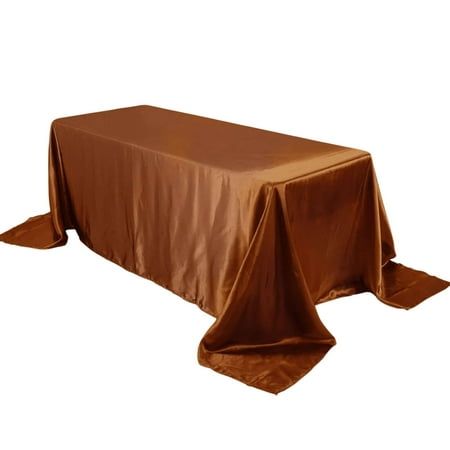 a table covered with a brown cloth