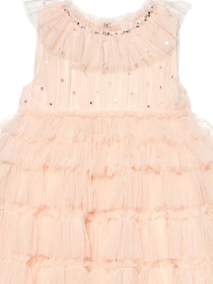 Introducing the elegance of our Mural Tulle Dress in Pale Coral. This tiered dress tells a story of sophistication and sweet charm. Sequins, crystals and pearls delicately cascade across the bodice, while the ruffled neck line creates a vision of beauty. Elevate your little one's wardrobe with this timeless piece. Shipping and Returns This product can be returned/exchanged within 20 days of receiving the item. All orders are dispatched from our Sydney, Australia warehouse. SHIPPING EST. TIMEFRAM Net Fabric, Tiered Dress, Sydney Australia, Tulle Dress, Timeless Pieces, Woven Fabric, Sydney, Bodice, Knitted Fabric