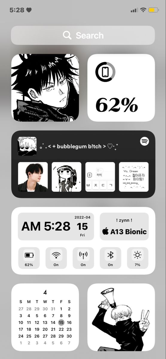 an iphone screen showing the date and time for anime characters to be posted on it