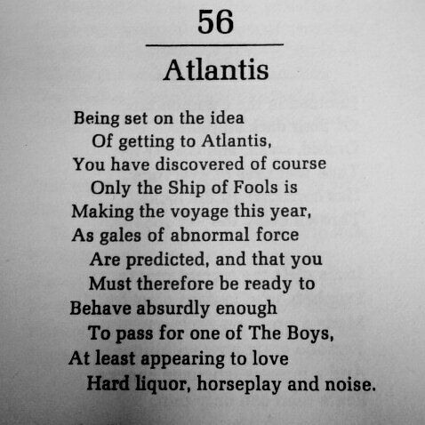 the poem is written in black and white on a piece of paper that says,'50 atlantics being set on the idea of getting to atlanta, you have discovered of course