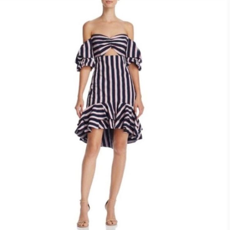 Nwt Off The Shoulder Striped Dress Navy, Pink, Purple Stripes Wire In Cups To Help Hold Up Top Part Fun Summer/Spring Dress Purple Knee-length Midi Dress For Vacation, Purple Knee-length Mini Dress For Brunch, Purple Off-shoulder Dress For Vacation, Summer Purple Off-shoulder Midi Dress, Purple Knee-length Mini Dress For Vacation, Striped Fitted Midi Dress For Brunch, Purple Midi Mini Dress For Brunch, Ruffle Hem Dress, Strapless Mini Dress