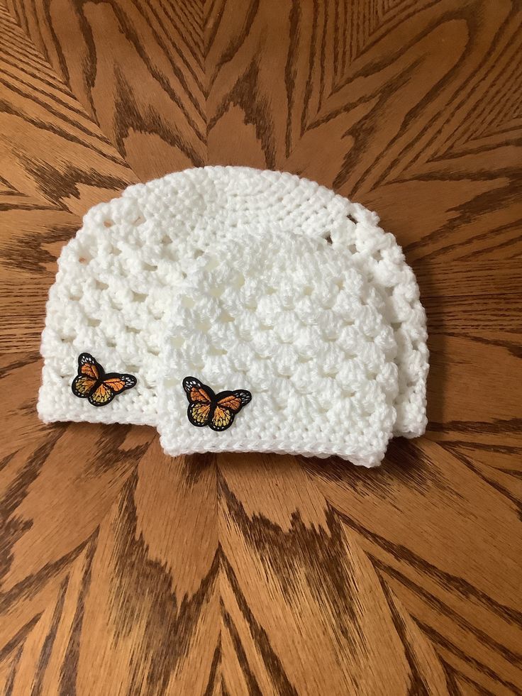 These are so cute!! I made these up to match mom & baby. I used very soft thick acrylic baby yarn. They  will fit a newborn to 3 months. I would hand wash &  lay flat to dry. I put appliqué on them & I really think  they look more adorable!! White Adjustable Beanie For Babies, Adjustable Soft White Beanie, Cute Soft White Hat, White Super Soft Hat One Size Fits Most, White Super Soft Hat, One Size Fits Most, Warm White Cotton Hat, White Acrylic Beanie One Size, White Warm Cotton Beanie, Cute Soft Beanie One Size Fits Most