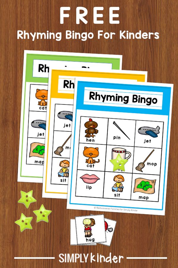 free printable rhyming bingo for kids