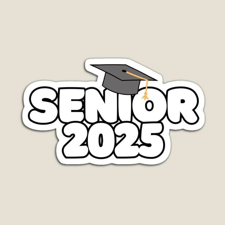 a sticker that says senior 205 with a graduation cap on it's head