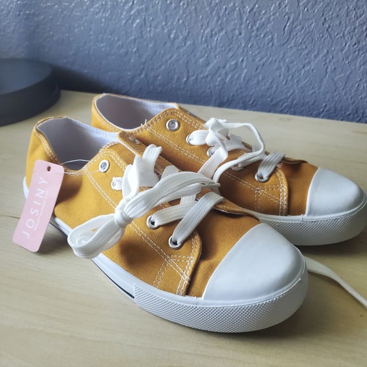 Mustard Yellow Josiny Canvas Slides Sneakers. Size 6. Nwt. Hidden Wedge Sneakers, Louis Vuitton Sneakers, Adidas Baby, Mustard Color, Pink Sneakers, Wedge Sneakers, Sneakers Grey, Golf Shoes, Sport Sneakers