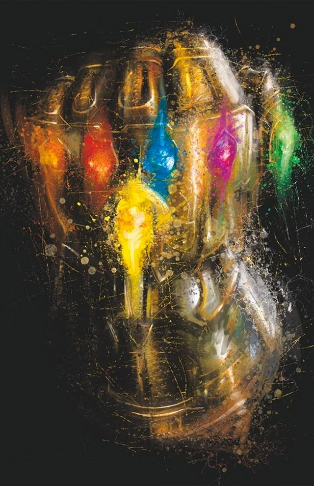 an abstract painting of colorful lights in a glass vase on a black background with spray paint splattered all over it