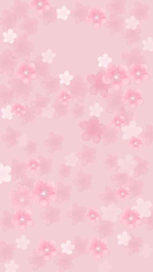 a pink flowered background with white and pink flowers on the bottom half of it