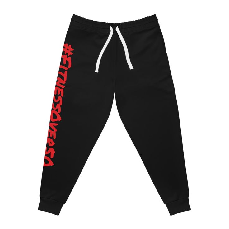 These personalized jogging pants come to add a custom style to your lounging as well as your workouts. Ensuring a cozy, unisex fit, these all-over-print joggers are cut & sew, meaning higher quality across the board both in materials used and in terms of production quality.\n.: Material: 95% polyester, 5% spandex\n.: Double layer side insert pockets\n.: Soft fabric\n.: Seam thread color automatically matched to design\n.: Medium fabric (7.5 oz /yd² (250 g/mn.: Printed care label inside\n.: White drawstring Sportswear Logo Print Bottoms For Streetwear, Athleisure Sweatpants With Logo Print For Streetwear, Black Logo Print Joggers For Streetwear, Athleisure Streetwear Pants With Logo Print, Athleisure Joggers With Logo Print In Relaxed Fit, Athleisure Relaxed Fit Joggers With Logo Print, Relaxed Fit Athleisure Joggers With Logo Print, Casual Logo Print Joggers For Streetwear, Casual Joggers With Logo Print For Streetwear