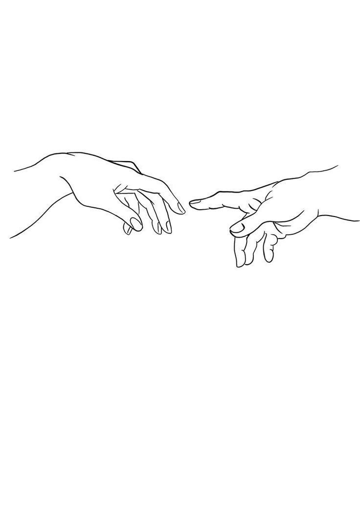 two hands reaching out towards each other with one hand touching the other's finger