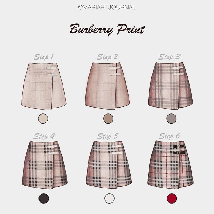 four different plaid skirts are shown in three different styles and sizes, including one for the waist