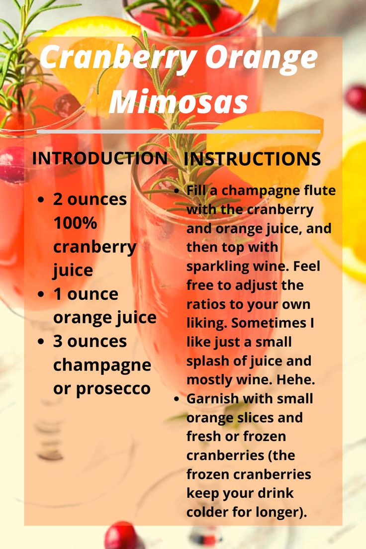 a recipe for cranberry orange mimosas