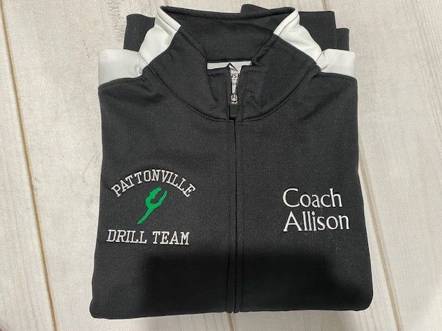 Custom embroidered jackets for the Pattonville JV Drill Team. Augusta Sportswear - "Medalist" Zip Front Warm-Up Jacket - Adult Unisex Team Jackets Dance, Dance Team Jackets Designs, Team Spirit Track Jacket For Sports Events, Fall Sports Track Jacket With Team Spirit, Team Outerwear For Sports Season, Team-colored Long Sleeve Track Jacket For Sports, Team-colored Long Sleeve Sports Outerwear, Winter Sports Track Jacket With Embroidered Logo, Sporty Long Sleeve Outerwear For Team Events