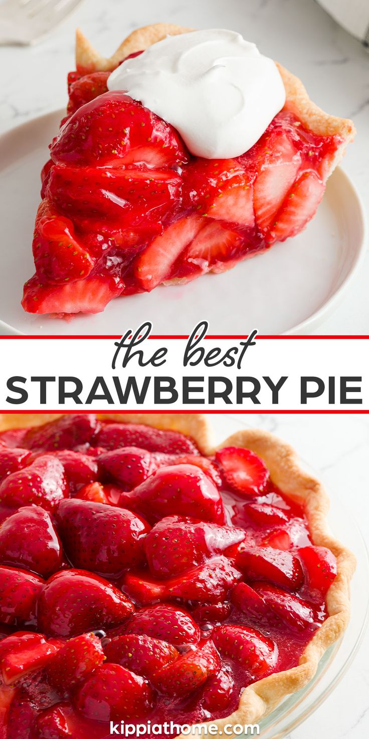 Strawberry pie with cool whip Best Strawberry Pie, Desert Easy, Homemade Strawberry Pie, Whipped Cream Strawberry, Baked Strawberry Pie, Strawberry Pies, Easy Strawberry Pie, Jello Pie, Peach Jello