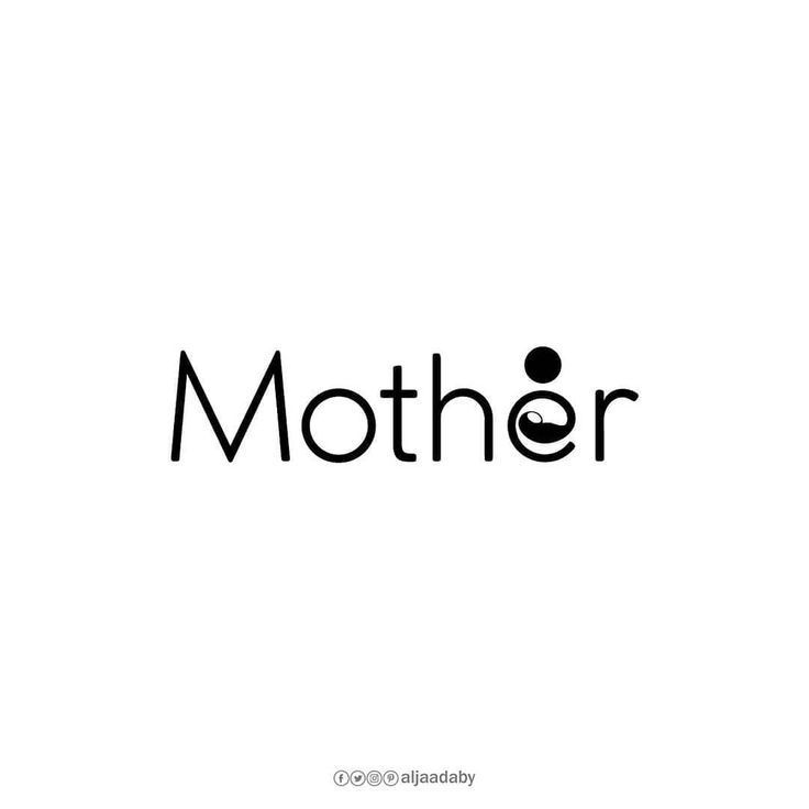 the word mother written in black on a white background