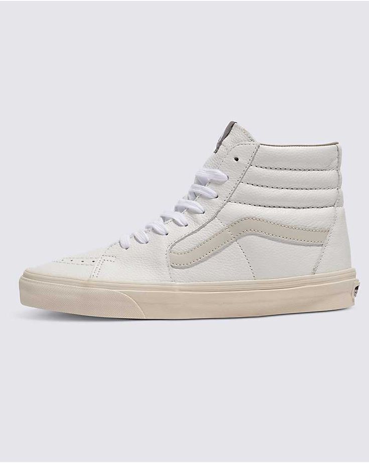 Sk8-Hi Premium Leather Shoe Rain Drum, Vans High Top, Vans High, Back To School Shoes, Vans Store, Jane Clothing, Vans Logo, High Top Vans, Ankle Support