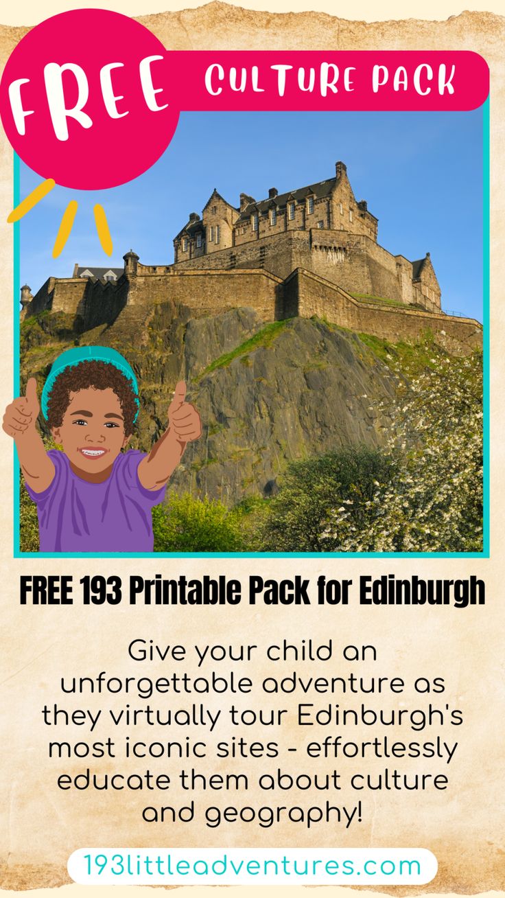 an advertisement for the edinburgh children's literature festival with a castle in the background