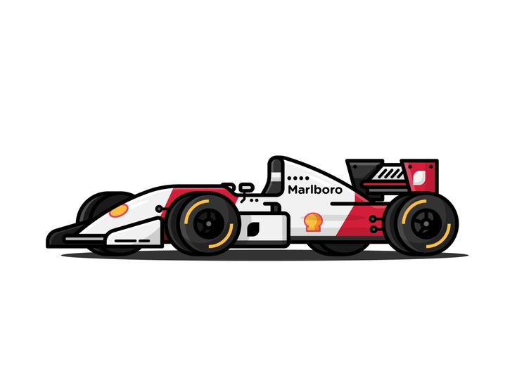 a red and white race car on a white background