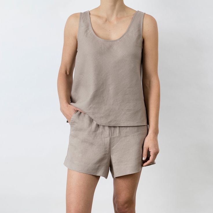 Light and breathable, this singlet is comfortable enough to sleep in or can simply be slipped on to allow you to go about your day. We recommend pairing with the Piper Linen Short. Casual Short Camisole For Loungewear, Comfortable Sleeveless Sleep Tops, Comfortable Summer Tops For Daywear, Sleeveless Cotton Top For Relaxation, Casual Cami Tops For Relaxation, Comfortable Relaxed Fit Sleeveless Tank Top, Comfortable Everyday Summer Tank Top, Casual Cotton Camisole For Sleep, Casual Loungewear Tank Top