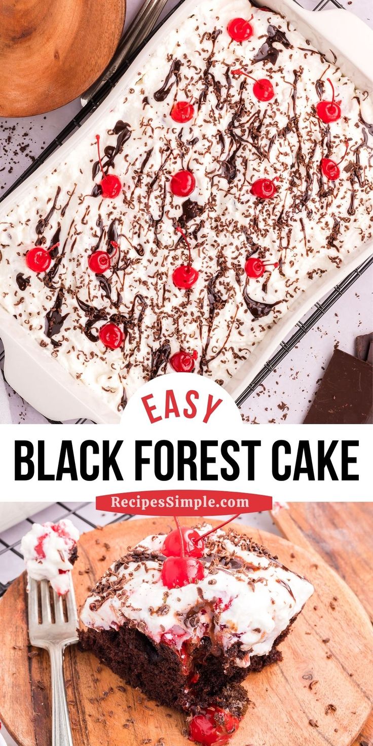 this easy black forest cake is the perfect dessert to serve for any party or celebration