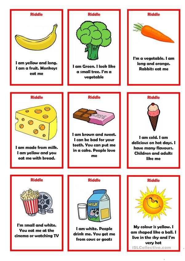 an english flash card with pictures of food and words to describe the different types of foods