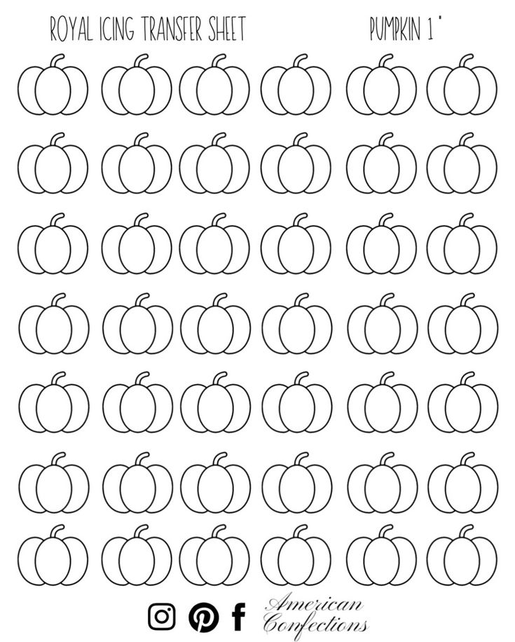 the royal icing transfer sheet for pumpkins