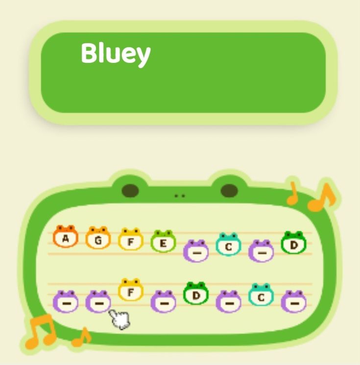 an animal themed keyboard with the words bluey on it's left hand side