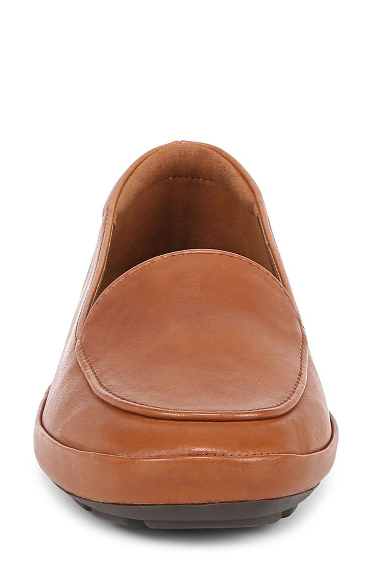 A classic moc toe and rich leather upper add timeless elements to a sophisticated loafer set on a cushioned footbed for lasting comfort. Cushioned footbed with Contour+ technology and arch support Leather upper/synthetic lining and sole Imported Comfortable Formal Loafers With Leather Sole, Leather Loafers With Ortholite Insole For Office, Classic Flat Slip-ons With Leather Footbed, Leather Loafers With Ortholite Insole, Leather Loafers With Cushioned Footbed For Work, Leather Loafers With Ortholite Insole And Flat Heel, Classic Swift Leather Shoes For Workwear, Leather Loafers Medium Width For Business Casual, Leather Loafers For Business Casual