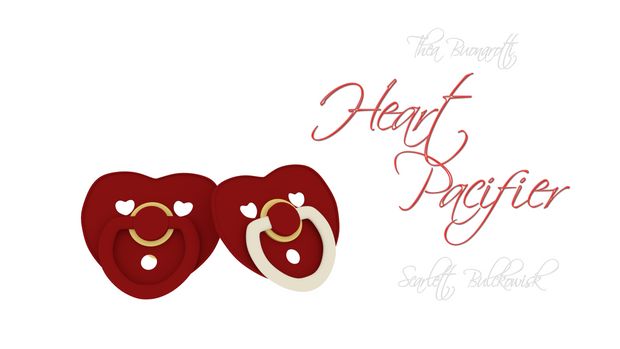 two heart shaped pacifiers with the words happy valentine's day written on them