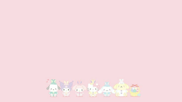 the word bunny written in different colors on a pink background with an image of rabbits