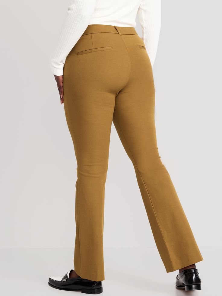 Online exclusive! The Pixie pants you love, now in a more fabulous fit & fabric ✨ Double hook-and-bar closures and zip fly.  Diagonal on-seam pockets at front; decorative welt faux-pockets at back.  Clever Secret-Smooth front pockets hold you in fo Chic Mid-rise Bottoms With Button Zip Fly, Flat Front Bottoms With Pockets For Fall, Fall Bottoms With Pockets And Flat Front, Fall Flat Front Bottoms With Pockets, Chic High-waist Bottoms With Button Zip Fly, Chic High Waist Bottoms With Button Zip Fly, Fall Workwear Bottoms With Button Zip Fly, High-waisted Pants With Button Zip Fly, Fitted High-waisted Pants With Button Zip Fly