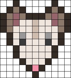 a cross stitch pattern with a dog's head in the center and pink nose