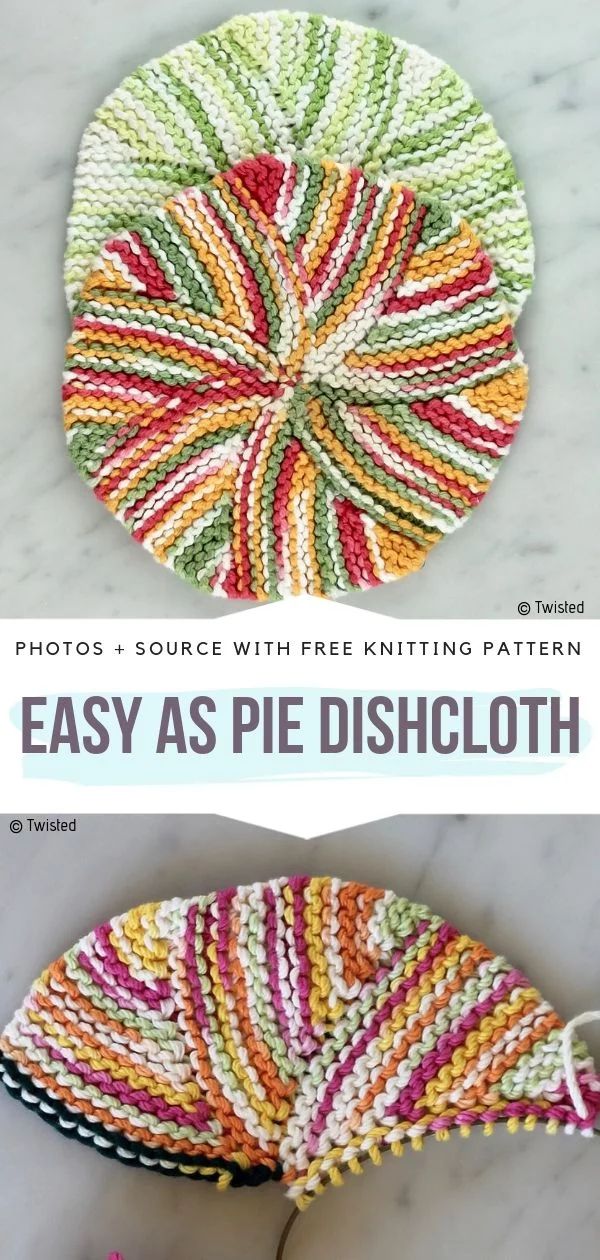 an easy to sew dishcloth is shown with the words easy as pie dish cloth