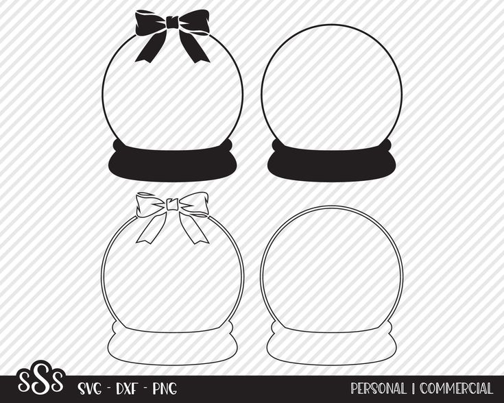 the silhouettes of two glass jars with bows on them are shown in black and white