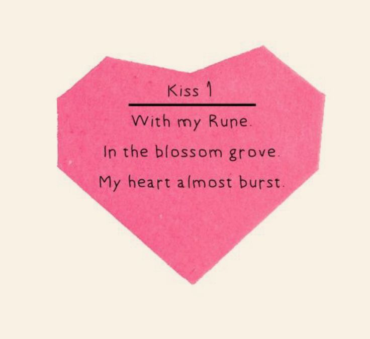 a pink heart with the words kiss 1 written on it