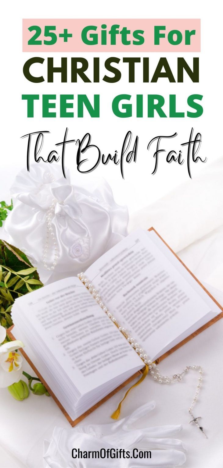 an open book and flowers with the title 25 gifts for christian teen girls that build faith