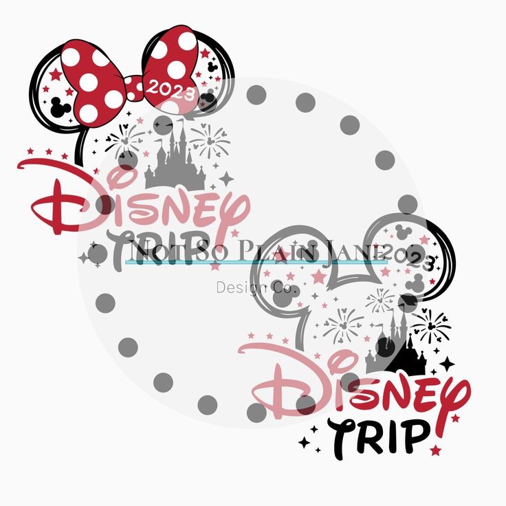 the disney world logo with mickey mouse ears and fireworks in the background, as well as disneyland