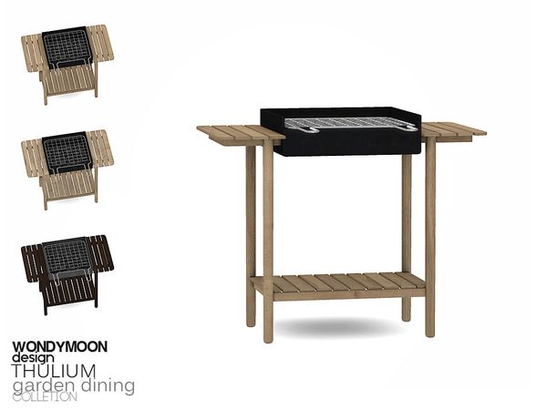 an outdoor table with grilling trays on it and four different designs for each