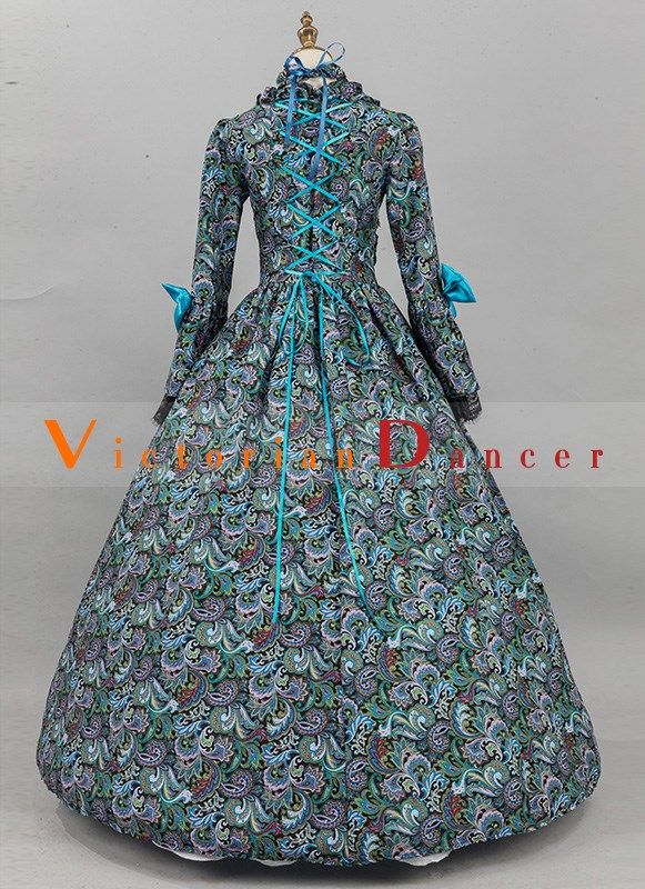 Renaissance Blue Floral Cotton Victorian Dress for Women   Condition: Brand New  Color: amp;nbsp; Antique Blue Floral Patterns / Black / Wine Red amp;nbsp;  Material: This Renaissance Women Victorian Dress is made of amp;nbsp; High Quality Cotton, soft and comfortable to wear  Sleeve Length: Full Sleeve  Dresses Length:Floor-Length  Neckline: amp;nbsp; Square Collar  Decoration: Ruffles + Bow  Style: This dress is perfect for civil war,victorian,medieval,regency,renaissance, wedding, cosplay, th Blue Victorian Dress For Fancy Dress Events, Victorian Blue Dress For Fancy Dress Events, Victorian Blue Dress For Fancy Dress Occasions, Victorian Blue Dress For Fancy Occasions, Blue Historical Costume Party Dress, Blue Historical Dress For Costume Party, Blue Medieval Dress With Long Sleeves, Blue Historical Design Dress For Costume Party, Blue Fitted Medieval Dress With Long Sleeves