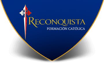 a blue shield with the words reconquisita written in gold on it