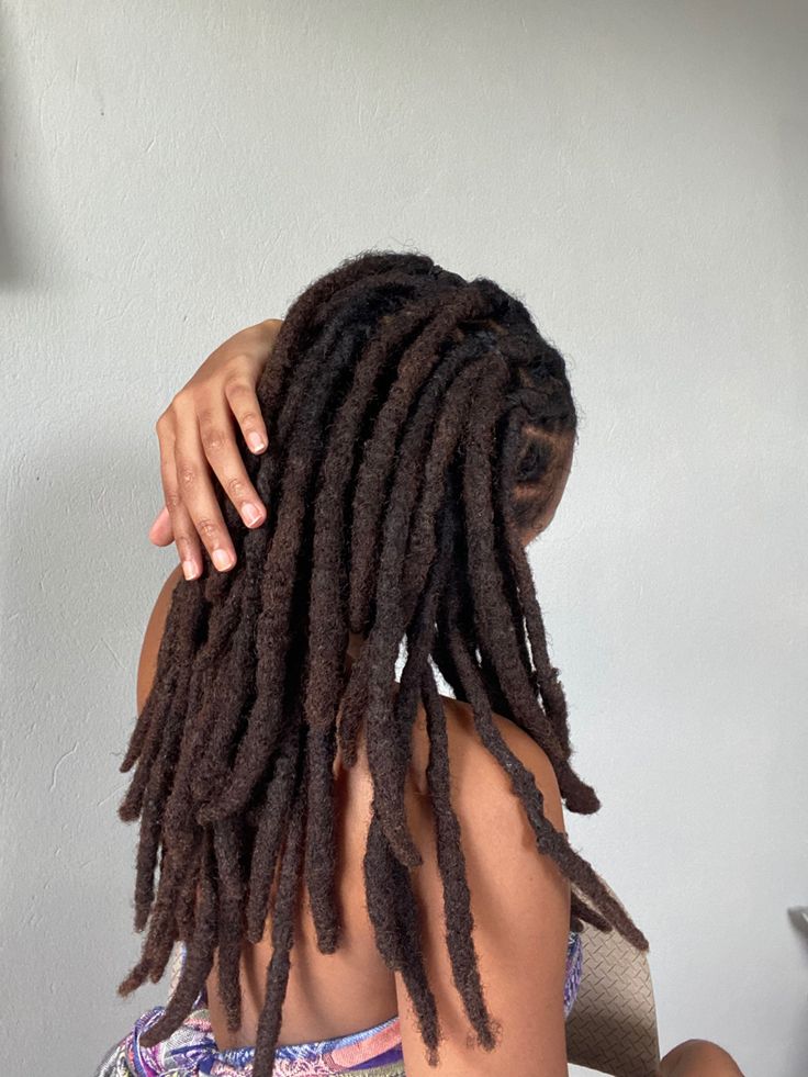 Big Locs Black Women, Medium Thick Locs, Dread Locs Black Women, Thick Loc Styles, Long Thick Locs, Thick Locs Styles, Thick Locs On Black Women, Layered Locs, Medium Length Locs