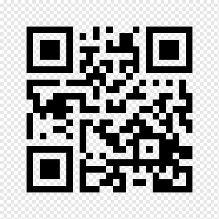 a black and white image of a qr code on a transparent background png