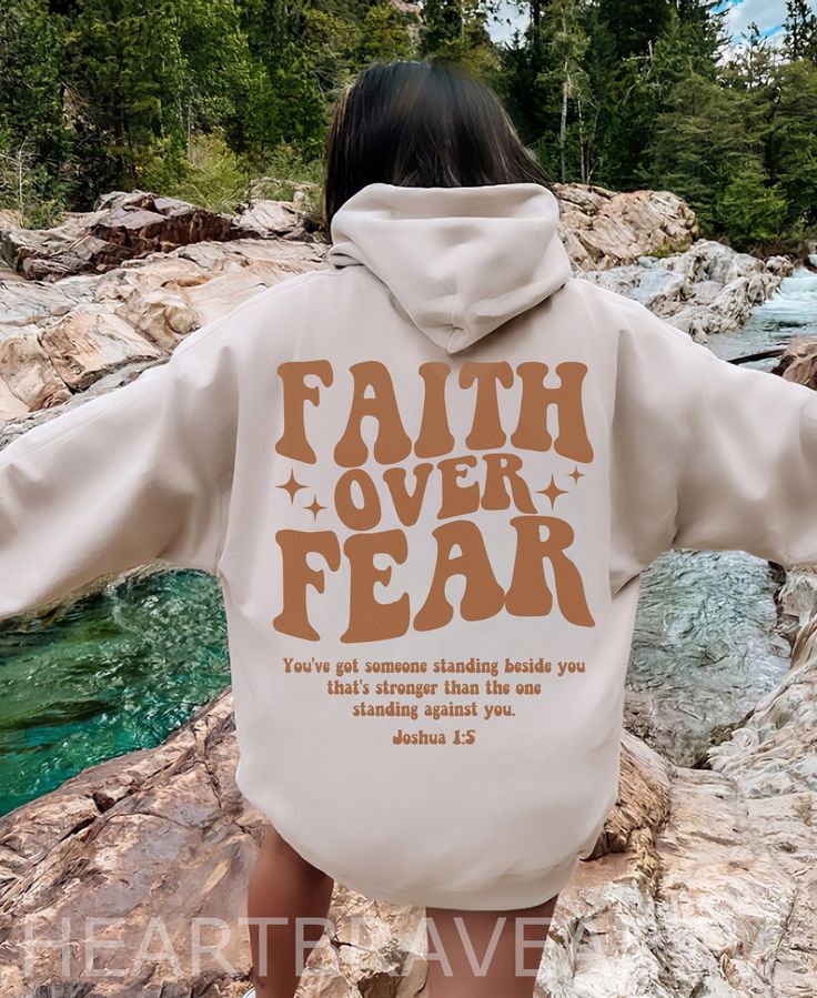 Faith Over Fear Christian (On Back) Sweatshirt, Shirts For Christian, Religious Shirts, Faith Based Hoodie, Trendy Jesus Lover Church  ♥️ PRODUCT DETAILS: ★ GILDAN® 18000 Unisex Heavy Blend™ Crewneck Sweatshirt This well-loved sweatshirt is the perfect addition to any collection! The air-jet spun yarn and quarter-turned fabric helps eliminate creases and pilling, while the mix of cotton and polyester creates a soft and comfortable feel. * 50% Cotton 50% Polyester * Fabric weight: 8.0 oz/yd² (271 Psalm 118, Sister Outfits, Trendy Hoodies, Aesthetic Hoodie, Fourth Of July Shirts, Cute Graphic Tees, Christian Sweatshirt, Long Sleeve Tops Casual, Faith Over Fear