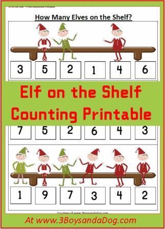 elf on the shelf counting printable