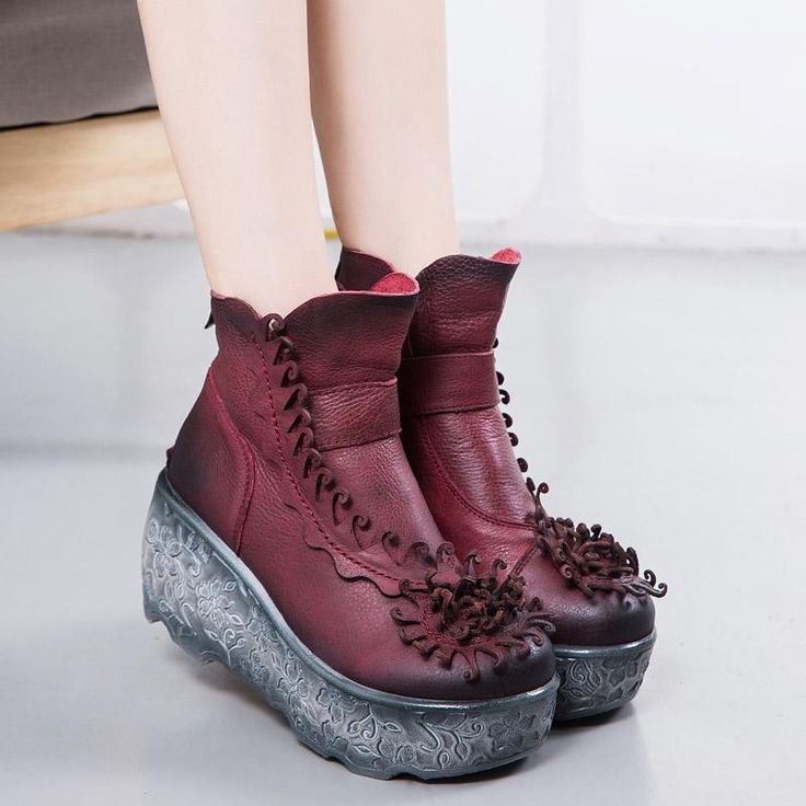 BABAKUD Autumn Winter Platform Wedge Women Retro Boots 2019 October New 35 Red Winter High Heel Wedge Boots With Chunky Platform, Chunky Platform High Heel Wedge Boots For Winter, Fall Chunky Platform High-top Wedge Boots, Fall High-top Chunky Platform Wedge Boots, Leather Platform Boots With Wedge Heel For Fall, Casual Wedge Heel Platform Boots For Winter, Casual Wedge Heel Platform Boots For Fall, Winter High Ankle Wedge Boots With Chunky Platform, Winter Chunky Platform Wedge Boots With Round Toe