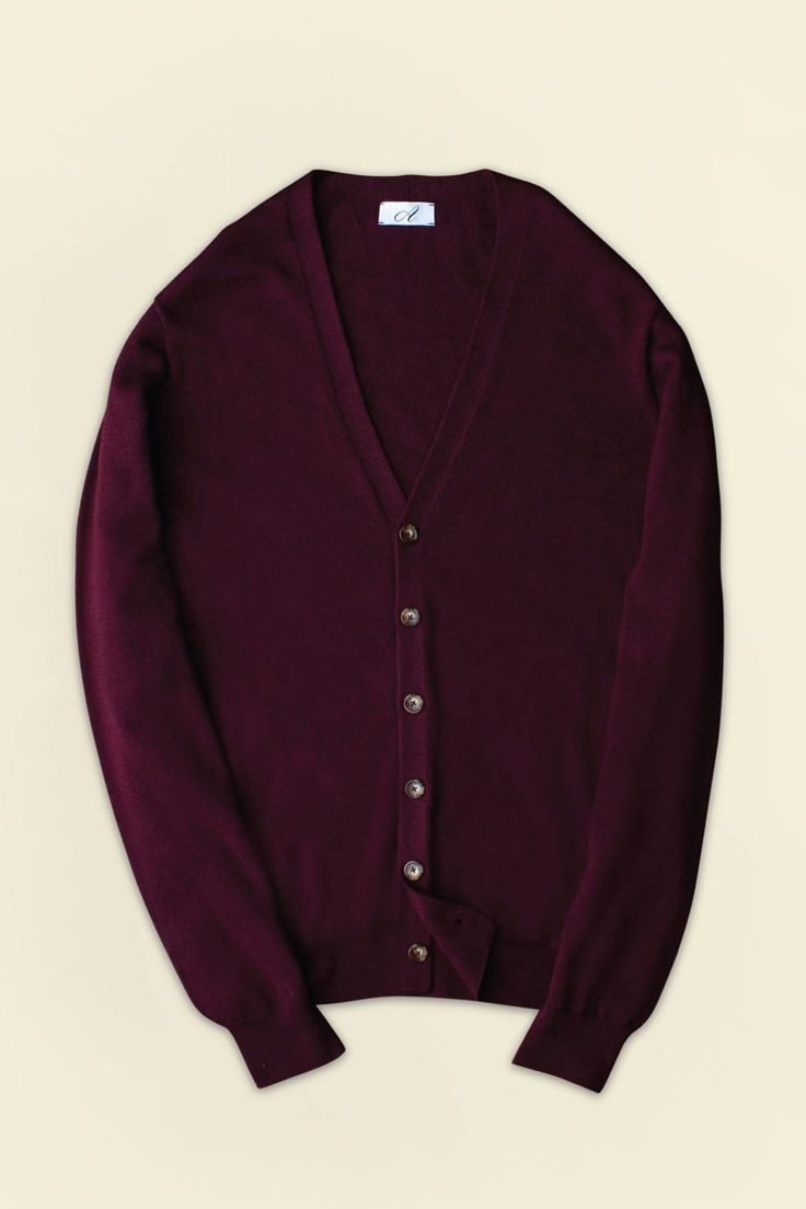 Color: Burgundy Classic Cashmere V-neck Sweater For Fall, Classic V-neck Fine Knit Cardigan, Classic Fitted V-neck Sweater, Classic Fitted Wool V-neck Sweater, V-neck Merino Wool Cardigan For Fall, Fall Fine Knit Cashmere Cardigan, Classic Winter Merino Wool Sweater, Classic Fine Knit Outerwear For Fall, Formal Wool V-neck Sweater